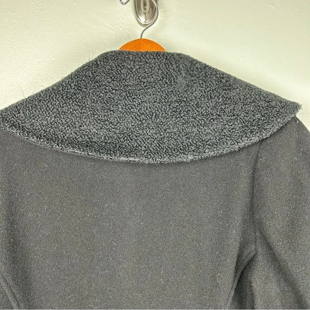Vintage Laura Ashley Black Wool Full Length Coat Size 14 - Picture 4 of 12